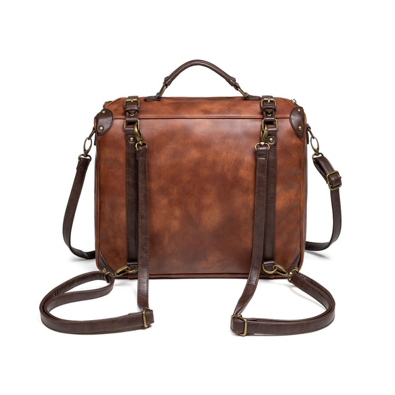 Unisex Retro Brown Outdoor Steampunk Backpack - Pleasures and Sins