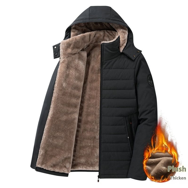 Unisex Warm Lined Cotton-Padded Winter Coat Black / M