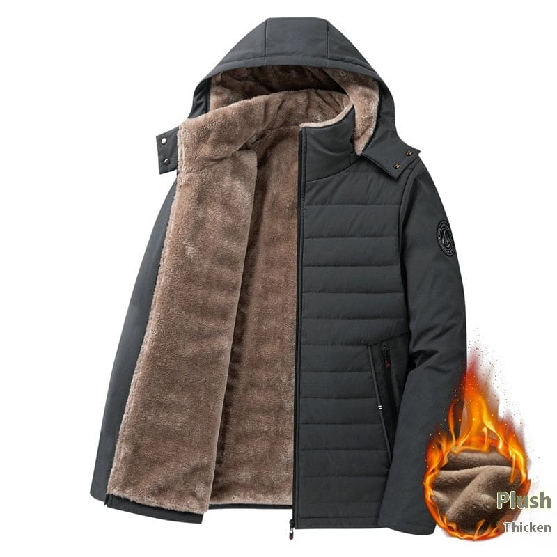 Unisex Warm Lined Cotton-Padded Winter Coat Dark Gray / M