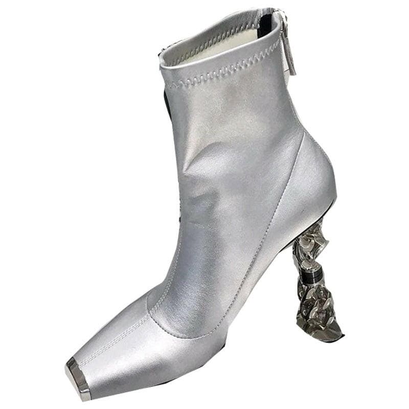 Versatile Womens Boots with Unique Metal Heel Comfort