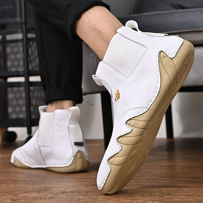 Warm Men’s Casual Shoes Men’s Leather High Top Shoes