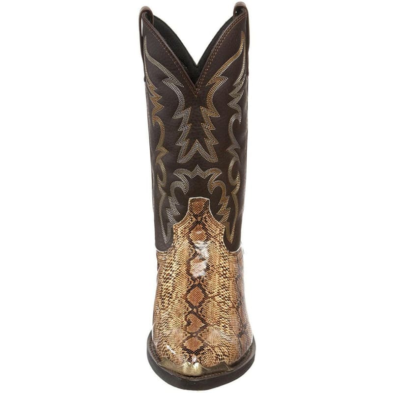 Western Cowboy Boots Snake Pattern Iron Toe Cap Casual