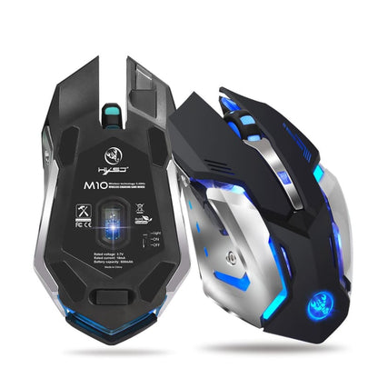 Gaming mouse with LED lighting and ergonomic design.