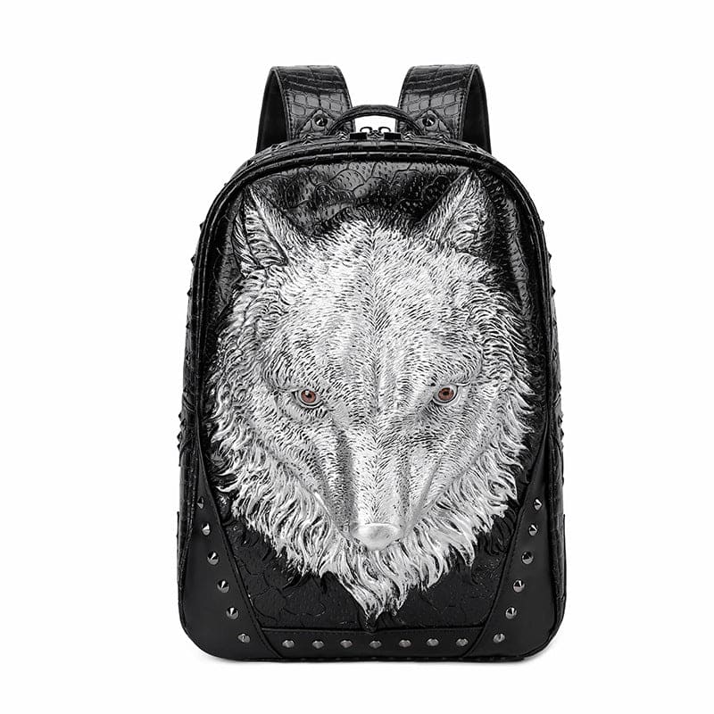 Wolf Head 3D Embossed Emo Shoulder Bag