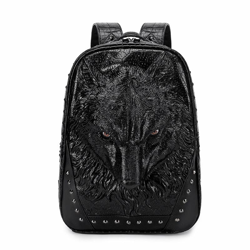 Wolf Head 3D Embossed Emo Shoulder Bag