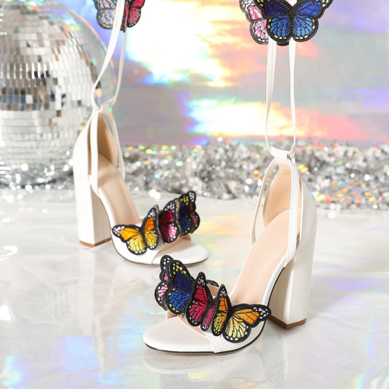 Women’s Butterfly Design Open Toe High Heel Sandals