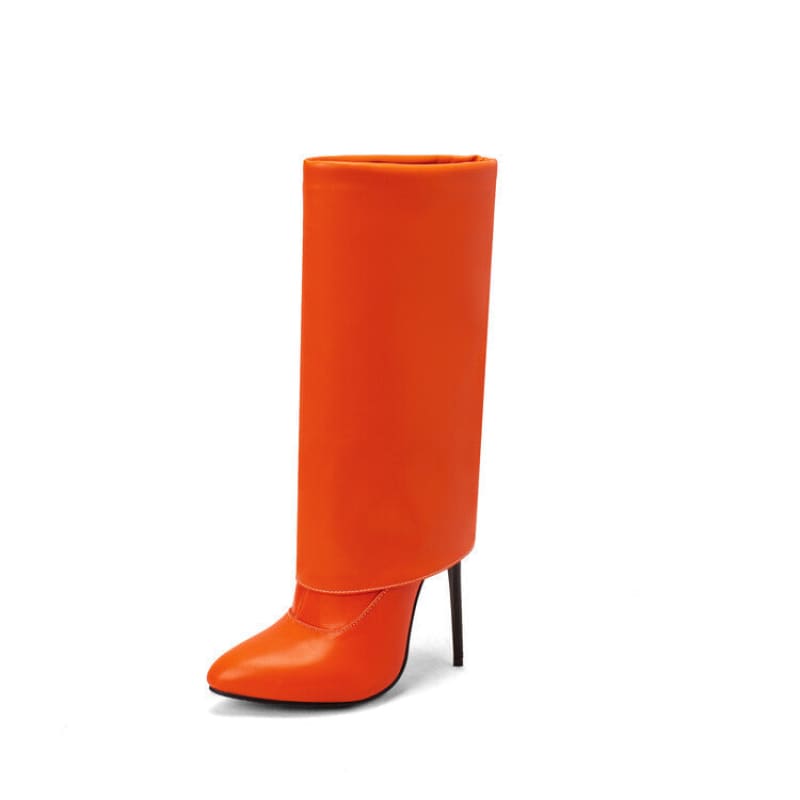 Women's Fashion Solid Color Side Zipper Pointed Toe Boots - Pleasures and Sins