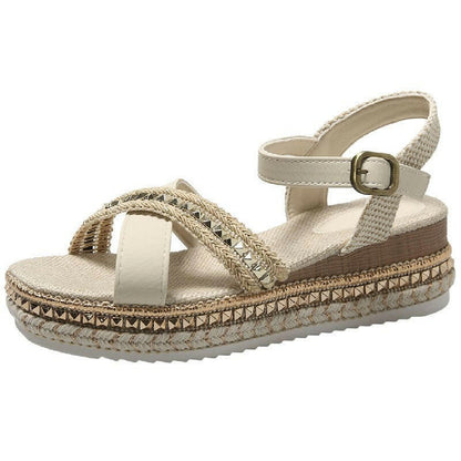 Women’s Open Toe Platform Sandals - Comfortable & Stylish