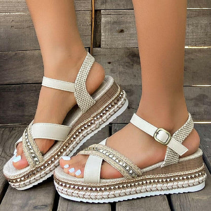 Women’s Open Toe Platform Sandals - Comfortable & Stylish