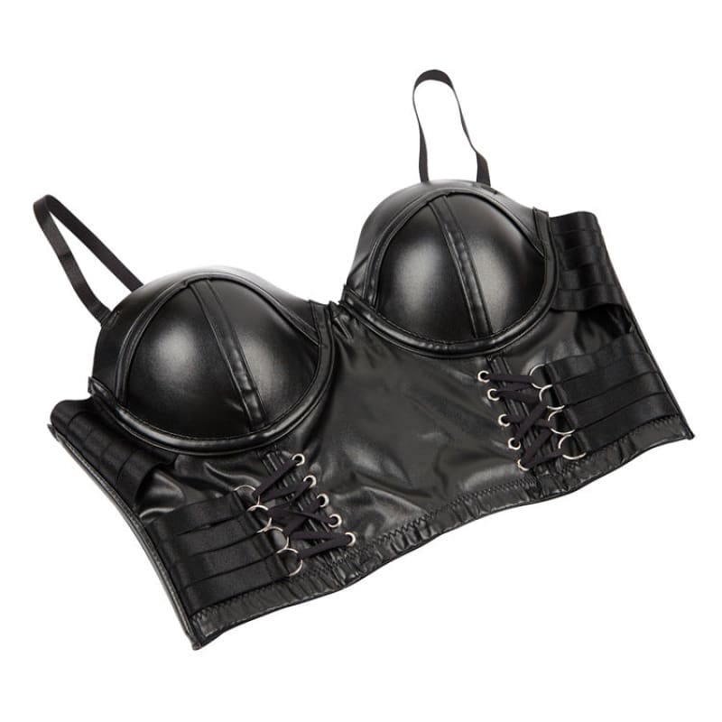 Women’s Vegan Leather Sling Style Lace Up Corset - Pleasures and Sins   Pleasures and Sins