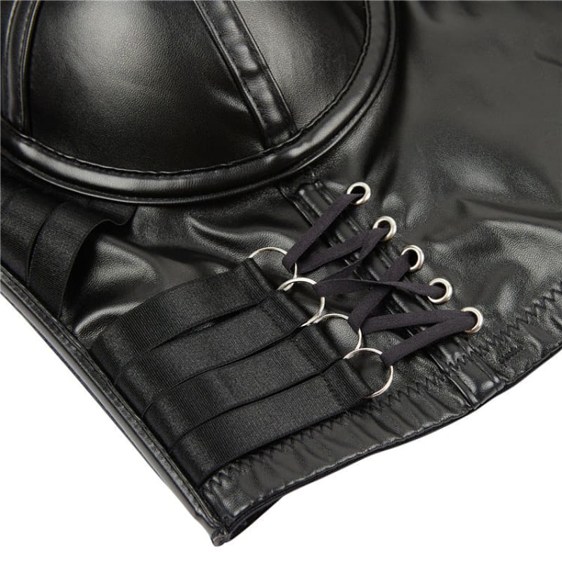 Women’s Vegan Leather Sling Style Lace Up Corset - Pleasures and Sins   Pleasures and Sins