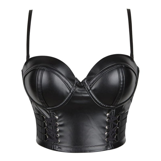 Women's Pu Leather Sling Corset - Pleasures and Sins