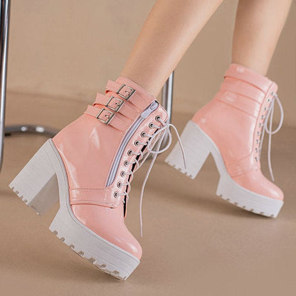 Womens Autumn Winter Heeled Short Boots for Style