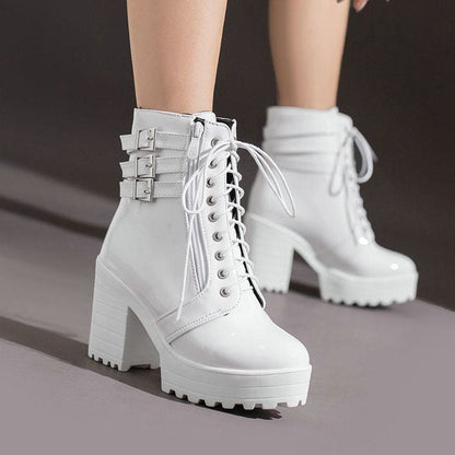 Womens Autumn Winter Heeled Short Boots for Style