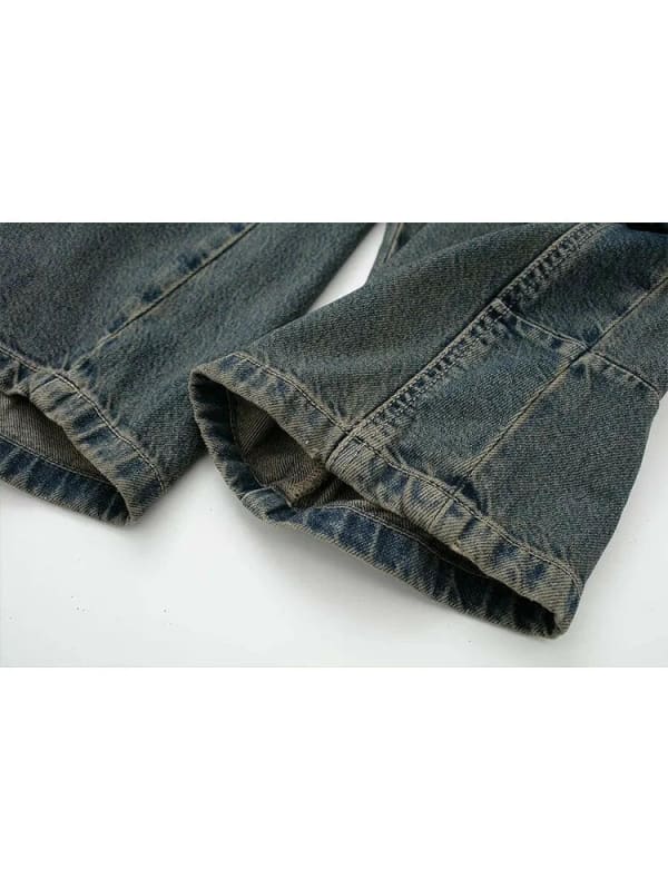 Womens Denim Cargo Long Vintage Casual Street Pants