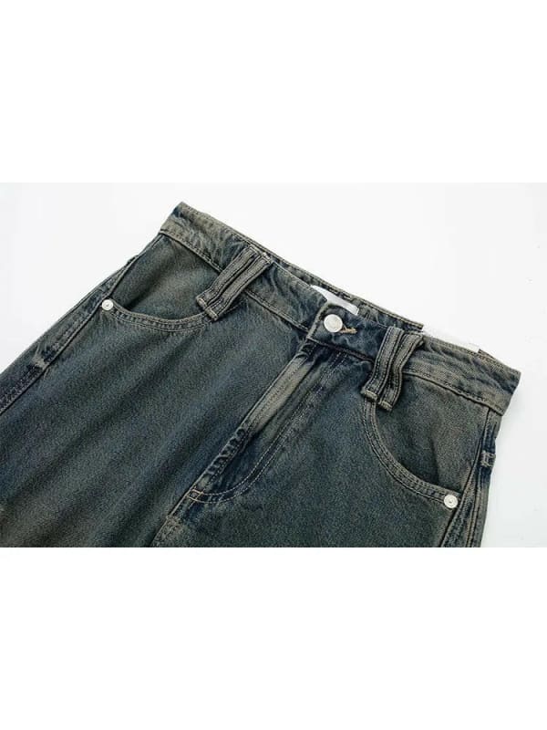 Womens Denim Cargo Long Vintage Casual Street Pants