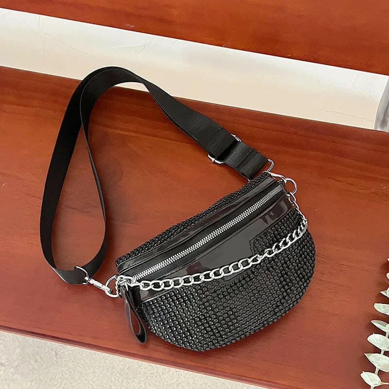 Womens Fanny Pack Rhinestone Luxury Bum Bag