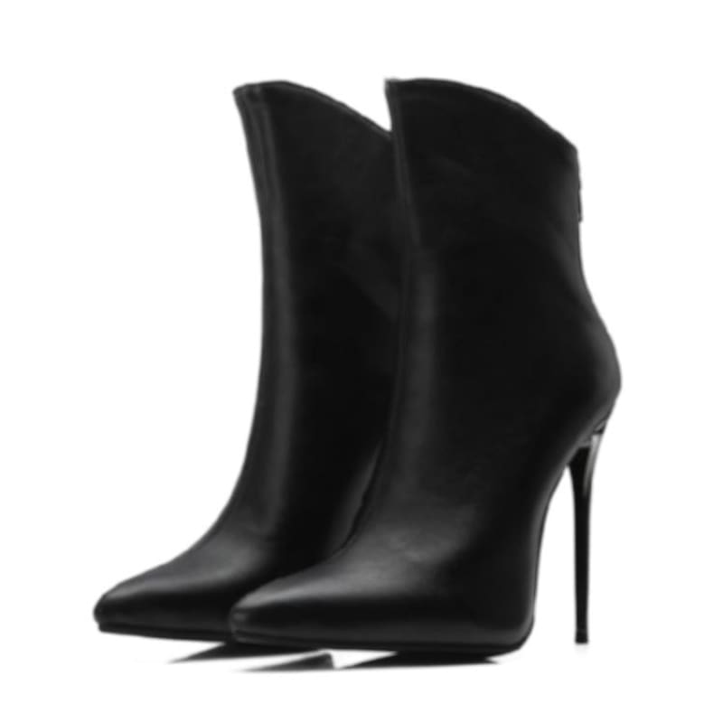 Fashion Stiletto Pointed Toe Ankle Boots Plus Size