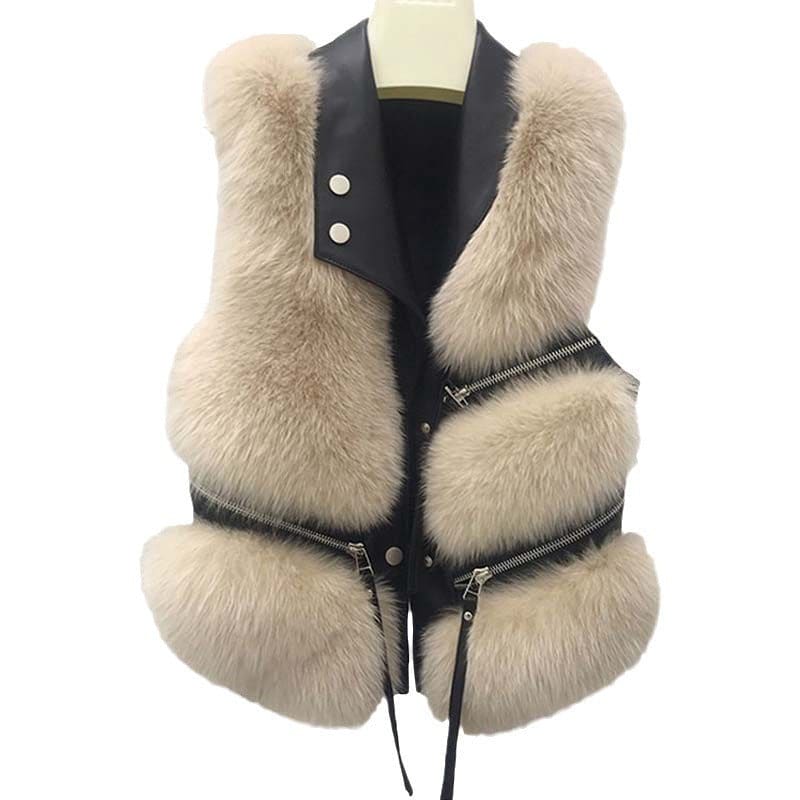 Womens Faux Leather Tassel Gilet Vest for Chic Style