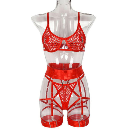 Womens Fetish Lingerie With Metal Chest Ring Detail