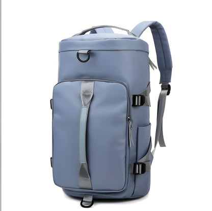 Womens Gym Bag Backpack for Fitness and Shoes Misty Blue