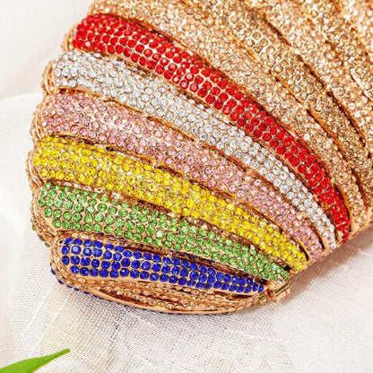 Women’s High End Rainbow Shell Rhinestone Clutch Bags