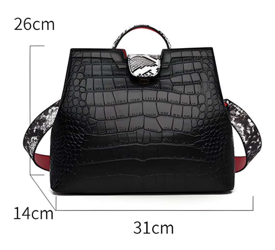 Womens Large Capacity Crocodile Pattern Handbag