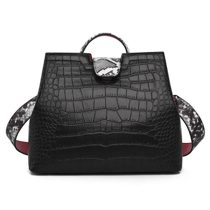 Womens Large Capacity Crocodile Pattern Handbag