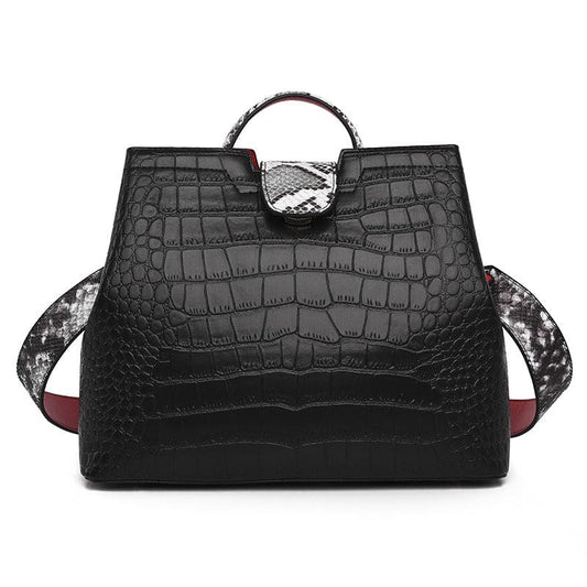 Womens Large Capacity Crocodile Pattern Handbag