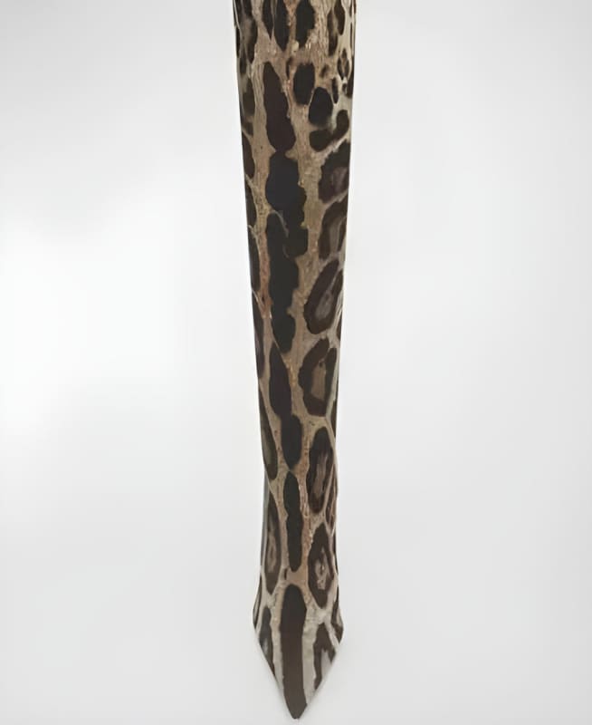 Womens Leopard Snakeskin Pointed Stiletto Boots