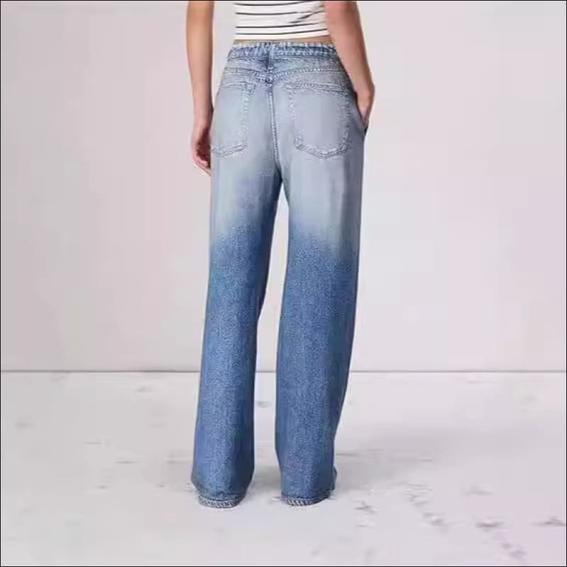 Women’s Retro Mid-Rise Jeans with Platform Heels