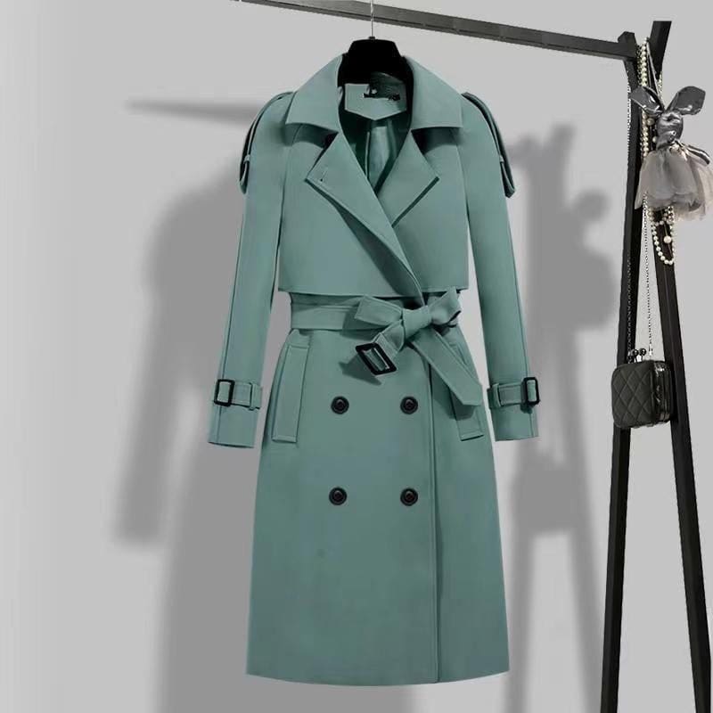 Women’s Slim Fit Windbreaker Mid Length Trench Coat