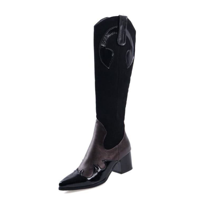 Womens Snake Pattern Tall Western Boots for Style black / 32