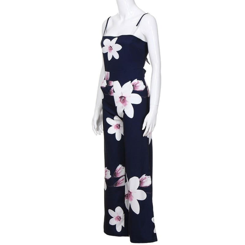 Womens Fashion Floral Playsuit Jumpsuit Trousers