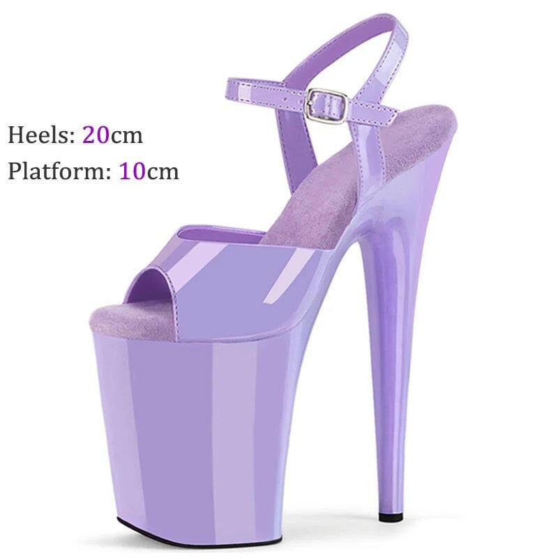 Womens Modern Stiletto Platform Pole Dance Shoes Purple / 37