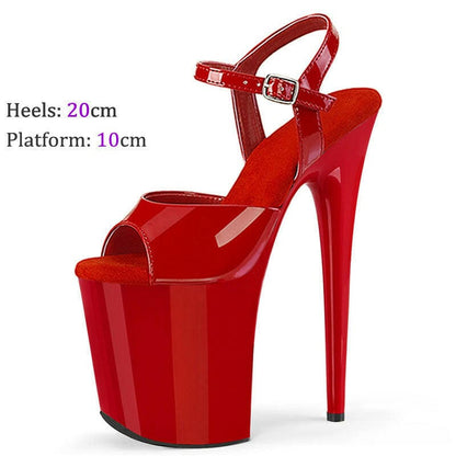 Womens Modern Stiletto Platform Pole Dance Shoes Red / 37