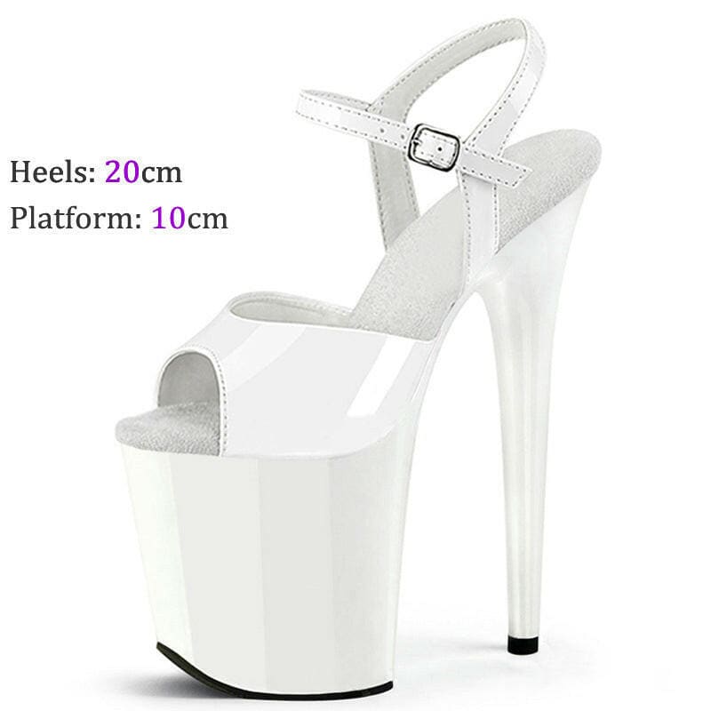 Womens Modern Stiletto Platform Pole Dance Shoes White / 37