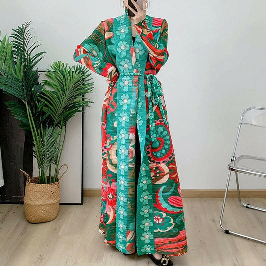 Versatile Long Sleeved Printed Cloak Muslim Robe